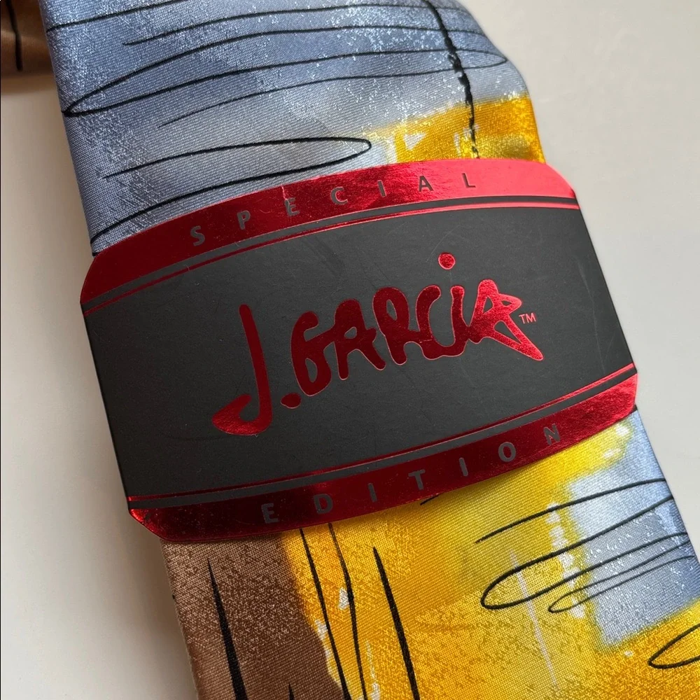 J. Garcia Neck Tie Mesa Special Edition Artist Proof‎ 7 Gift Silk Yellow Blue